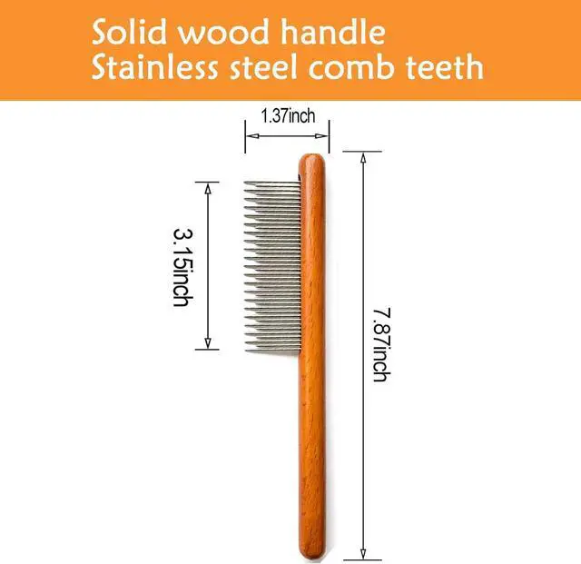 Alt view image 2 of 5 - Cat comb,dog comb,Solid Wood Pet Comb Grooming Tool for Cats,Dogs and rabbits