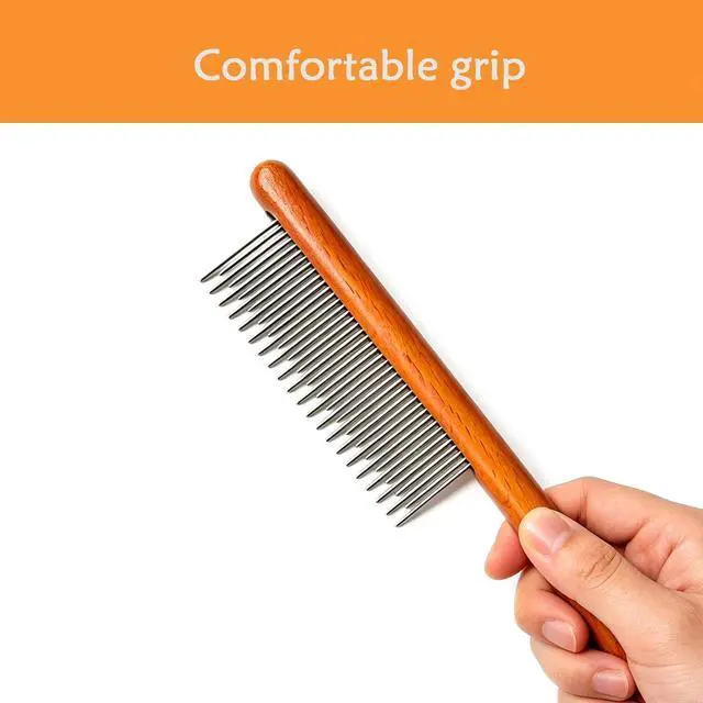 Alt view image 3 of 5 - Cat comb,dog comb,Solid Wood Pet Comb Grooming Tool for Cats,Dogs and rabbits