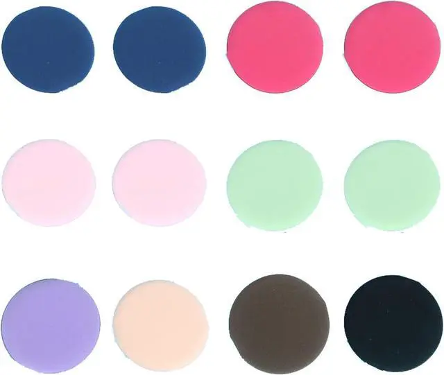 Main image of 12 mini round air cushion thin suction dual-use dry and wet beauty tools lightweight foundation make-up sponge, reusable female storage filler Microfiber Powder