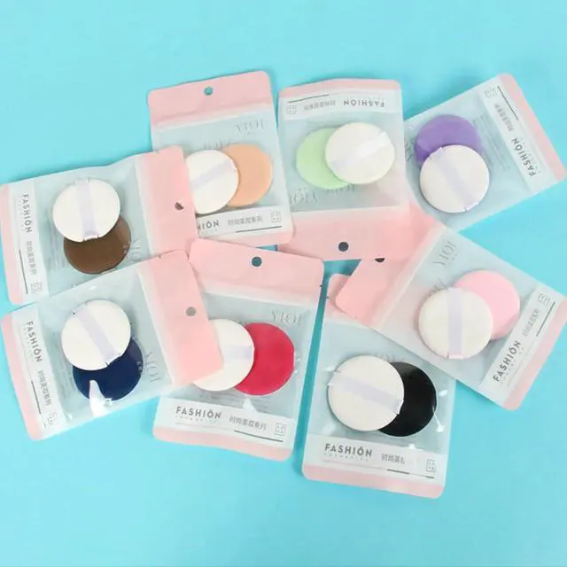 Alt view image 4 of 6 - 12 mini round air cushion thin suction dual-use dry and wet beauty tools lightweight foundation make-up sponge, reusable female storage filler Microfiber Powder
