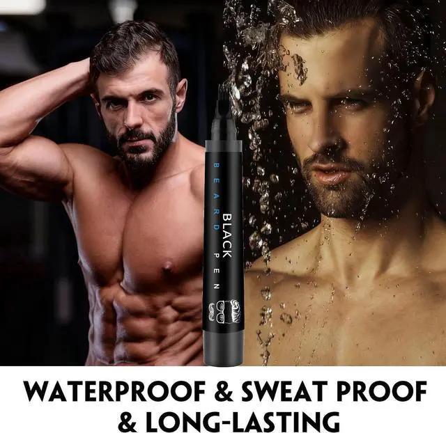 Alt view image 7 of 7 - Beard Pencil Filler for Men Black - Beard Pen with Brush, Barber Pencil Smudge-proof & Water-proof Mens Grooming Kits Creating Natural Beard Color, Gifts for Men (Black)