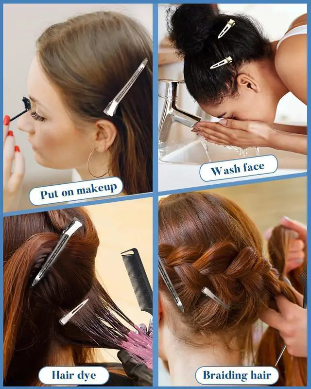 Alt view image 3 of 7 - MORGLES 70PCS Metal Hair Styling Clips Set with Rat Tail Combs for Styling | No-Crease Alligator Clips in 3 Sizes, 2 Carbon Combs & Case, for Coloring, Braiding, Locs, & All Hair Types