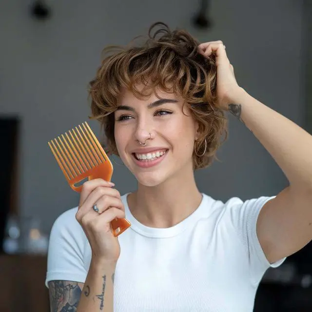 Alt view image 2 of 6 - Cricket Ultra Smooth Hair Pick Comb for Volumizing, Detangling, and Reducing Frizz - Enriched with Argan, Olive Oil, and Keratin Infused, Ideal for Curly, Thick, and Long Hair