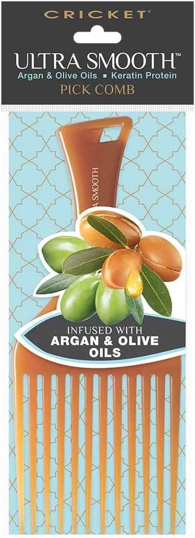 Alt view image 4 of 6 - Cricket Ultra Smooth Hair Pick Comb for Volumizing, Detangling, and Reducing Frizz - Enriched with Argan, Olive Oil, and Keratin Infused, Ideal for Curly, Thick, and Long Hair