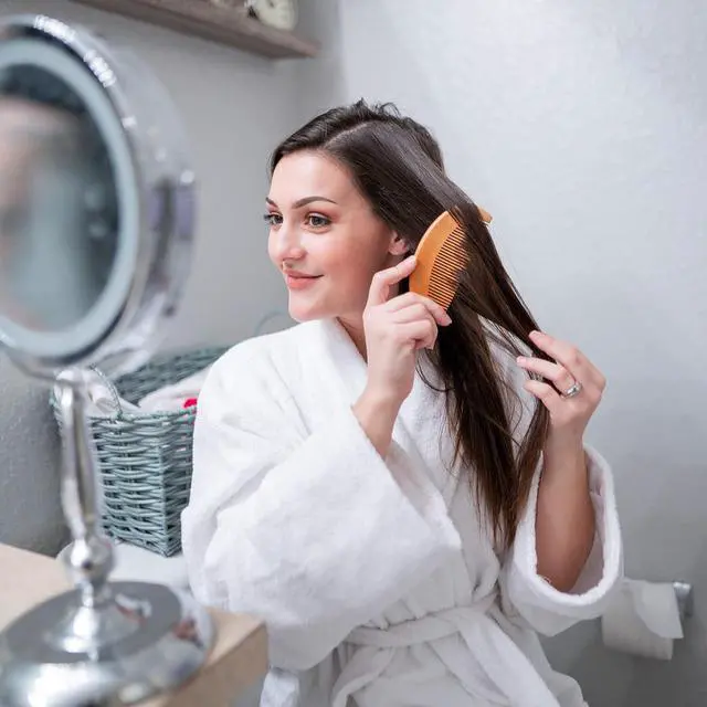 Alt view image 6 of 7 - GranNaturals Wooden Comb for Detangling & Styling Wet or Dry Hair - Small Pocket Sized Fine Tooth Natural Wood for Curly, Thin, Thick, Wavy, or Straight Hair - Birthing & Labor Tool
