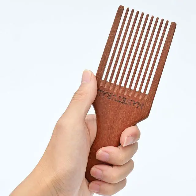 Alt view image 5 of 7 - Beard Pick for Men 7" Handmade Afro Hair Comb - Wooden Grooming Tool for Men, Women with Wavy, Kinky, Curly Hair - Anti-Static Styling Precision"