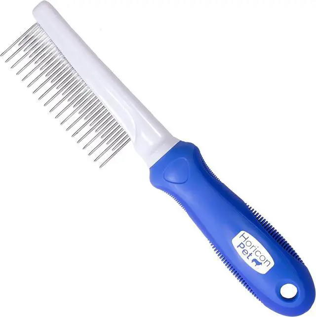 Main image of Detangling Dog Comb with Long & Short Stainless Steel Metal Teeth - Dogs, Cats & Small Animals for Removing Matted Fur, Knots & Tangles