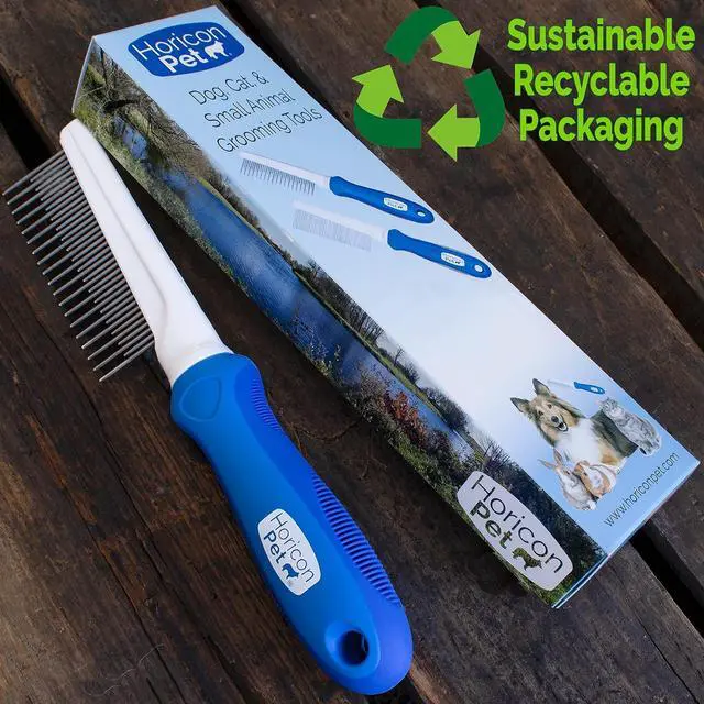 Alt view image 7 of 7 - Detangling Dog Comb with Long & Short Stainless Steel Metal Teeth - Dogs, Cats & Small Animals for Removing Matted Fur, Knots & Tangles