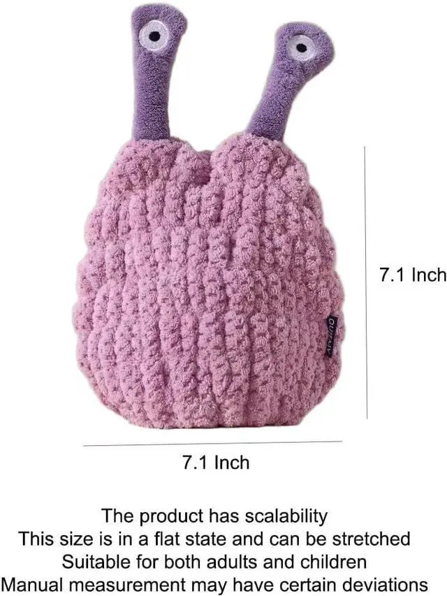 Alt view image 3 of 7 - Cute Cattle Shape Hair Drying Towels for Kids, Animal Hair Wrap Cap for Children (Purple)