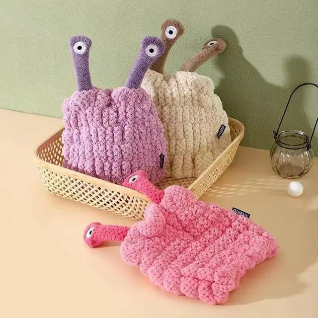 Alt view image 6 of 7 - Cute Cattle Shape Hair Drying Towels for Kids, Animal Hair Wrap Cap for Children (Purple)