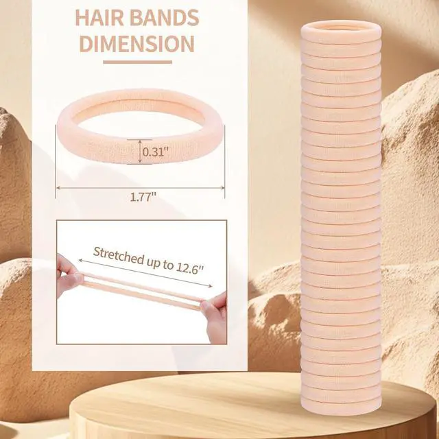 Alt view image 2 of 6 - 150 Pcs Seamless Elastic Hair Ties No Damage for Thick & Thin Hair, Ponytail Holders, Elastics, Soft Pony Tails Bands for Women, Blonde