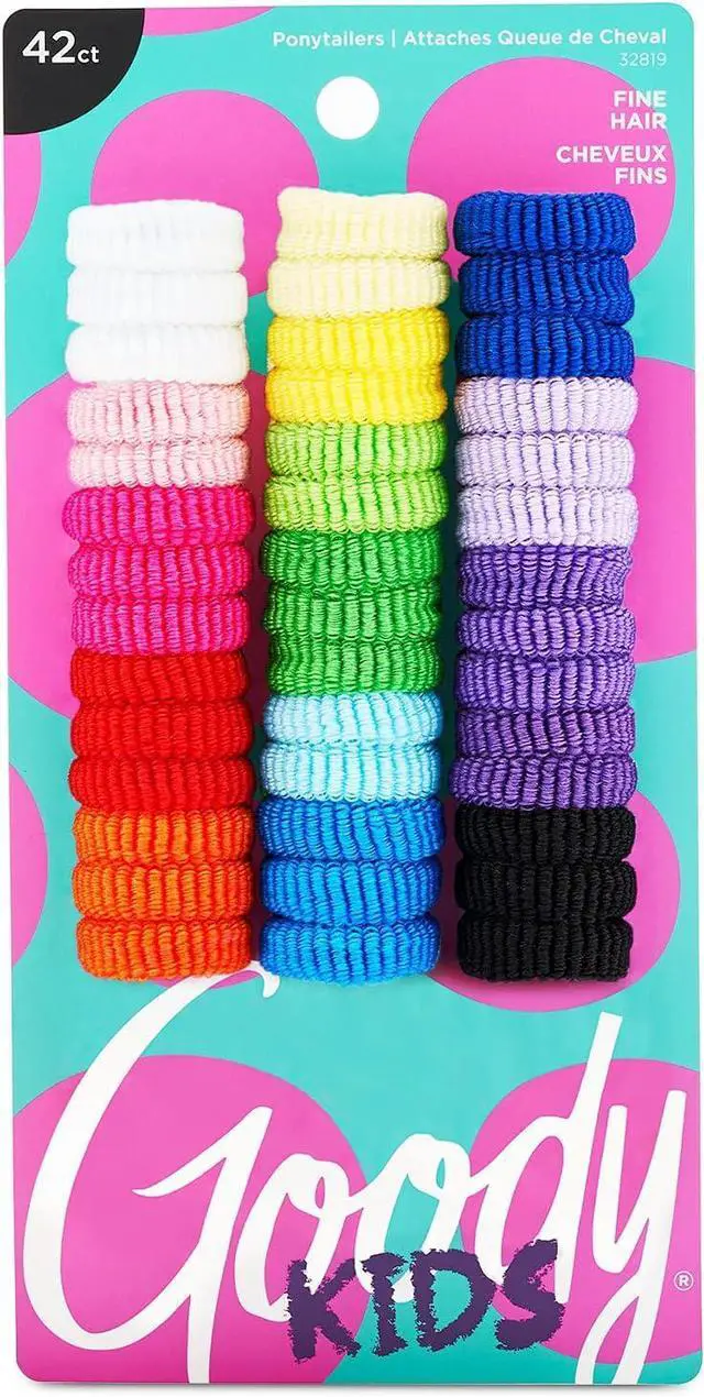 Main image of Goody Kids Ouchless Tiny Terry Ponytailers , Assorted Colors - Pain-Free Hair Accessories for Women, Girls, Babies and Teens - Perfect for Long Lasting Braids, Ponytails and More, 42 Count (Pack of 1)