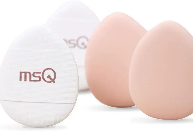 Alt view image 2 of 7 - MSQ Mini Powder Puff 4PCS Finger Puff Drop-Shaped Mini Makeup Puff Mini Makeup Sponges for Foundation Concealer Reusable Loose Powder Puffs for Women&Girls