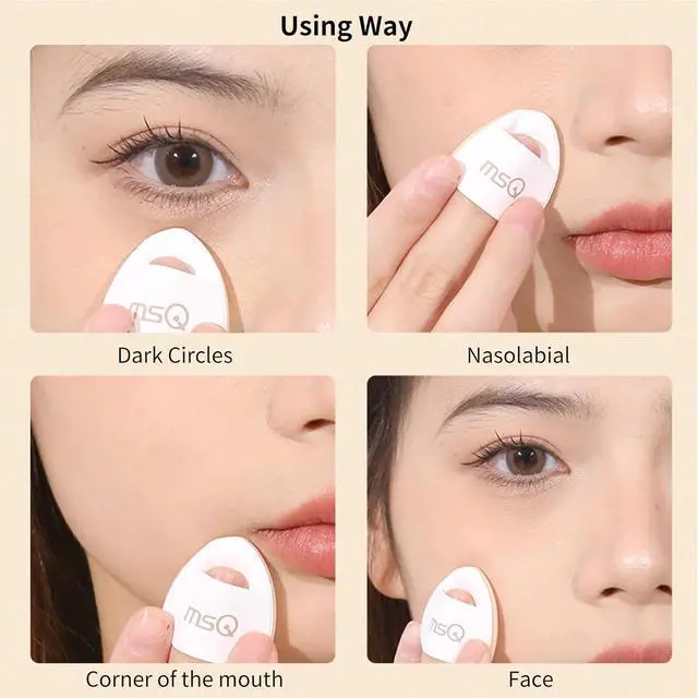 Alt view image 3 of 7 - MSQ Mini Powder Puff 4PCS Finger Puff Drop-Shaped Mini Makeup Puff Mini Makeup Sponges for Foundation Concealer Reusable Loose Powder Puffs for Women&Girls