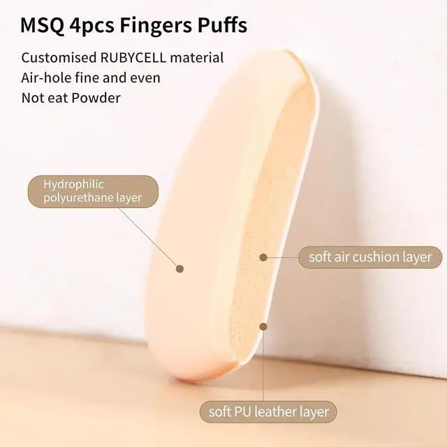 Alt view image 5 of 7 - MSQ Mini Powder Puff 4PCS Finger Puff Drop-Shaped Mini Makeup Puff Mini Makeup Sponges for Foundation Concealer Reusable Loose Powder Puffs for Women&Girls