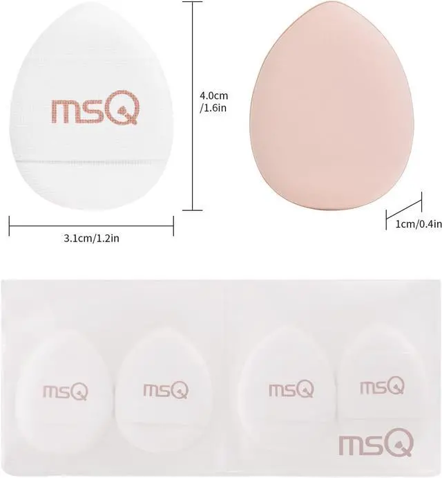 Alt view image 7 of 7 - MSQ Mini Powder Puff 4PCS Finger Puff Drop-Shaped Mini Makeup Puff Mini Makeup Sponges for Foundation Concealer Reusable Loose Powder Puffs for Women&Girls