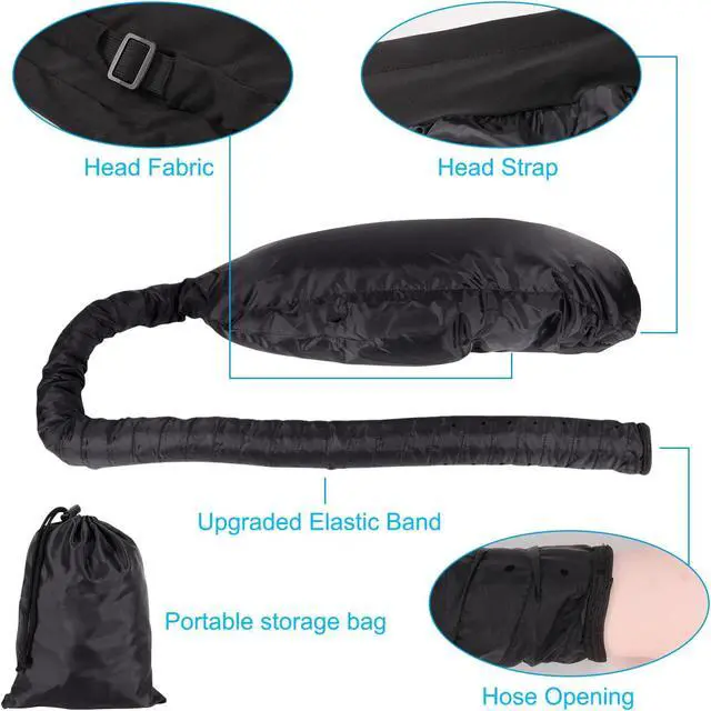 Alt view image 3 of 7 - Upgraded Large Hooded Hair Dryer Bonnet Cap with Long Tube for Fast Drying