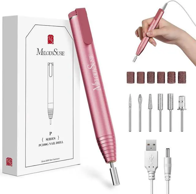Main image of MelodySusie Pen-Shaped Nail Drill PocketNail PC100G for Nail Beginners | 20,000 RPM, Ultra Slim, Gel Removal & Nail Care, for Home & Travel Use