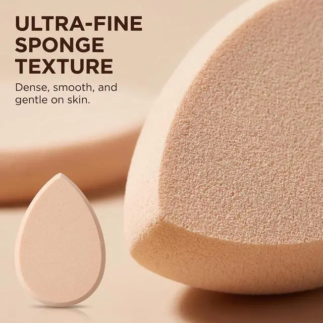 Alt view image 4 of 7 - 5 Pcs Beige Smooth Makeup Sponge Blender Flawless Foundation Powder Puff Beauty, Makeup Brushes and Tools, Makeup Blenders and Sponges