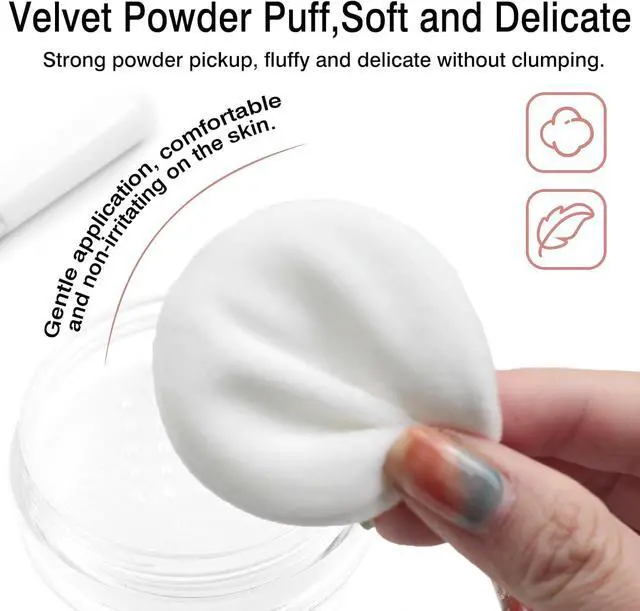 Alt view image 3 of 7 - 10g Refillable Loose Powder Container with Sifter & Puff Travel Cosmetic Jar Compact with Lid, Empty Makeup Box for Face Powder
