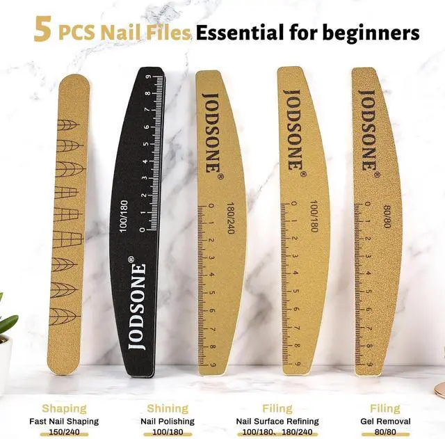 Alt view image 7 of 7 - JODSONE Nail File and Buffer Set 5PCS Double Side Trimed Nail Files and Buffers Emery Boards for Nails 80/240 Nail Shine Polishing Stick Reusable Washable Nails Tools Suit for Home Salon