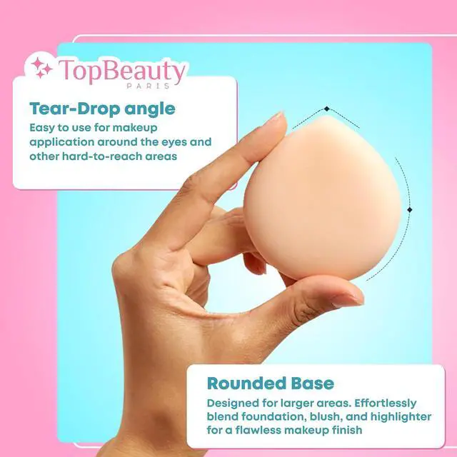 Alt view image 2 of 7 - Topbeauty Paris Large Makeup Puff - Soft Powder Sponge for Loose and Cosmetic Foundation - 1 Count - Reusable Pink Pad - Face Cleaning - Body Undereye Beauty Stylish Makeup Tools