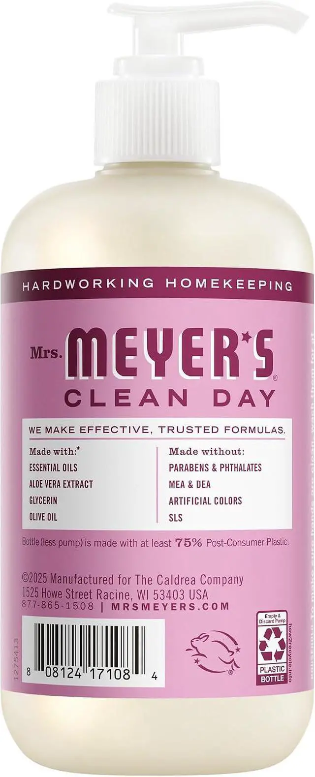 Alt view image 2 of 7 - MRS. MEYER'S CLEAN DAY Hand Soap, Peony Scent, 12.5 Fl Oz Bottle
