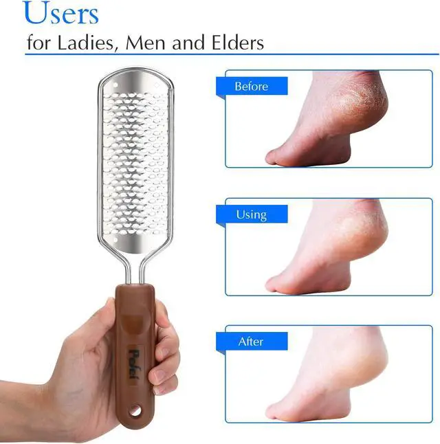 Alt view image 4 of 7 - Professional Pedicure Foot File, Colossal Stainless Steel Detachable Foot Scrubber, Hard Skin Removers Pedicure Rasp for Wet and Dry Feet