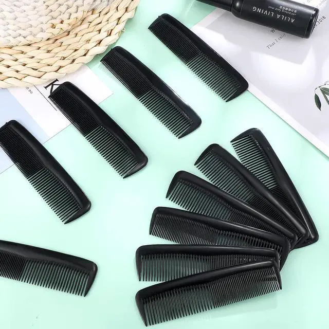 Alt view image 5 of 7 - Didaey Pocket Combs for Men 5 Inch Wide Fine Teeth Professional,Black | Bulk Barber Supplies, Flat Top Styling Beard Grooming,Anti Static Plastic Haircut Accessories,Professional Salon Home Use
