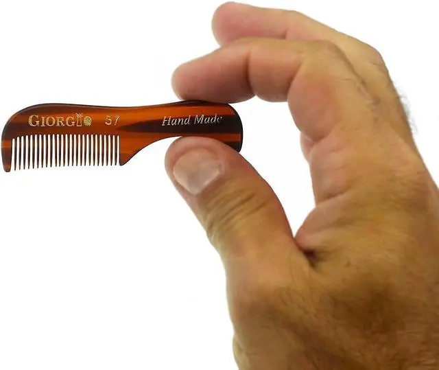 Alt view image 7 of 7 - Giorgio G57 Extra Small Men's Fine Tooth Beard and Mustache Comb for Facial Hair Grooming and Styling. Wallet Pocket Comb Beard Comb for Men, Handmade, Saw-Cut and Hand Polished