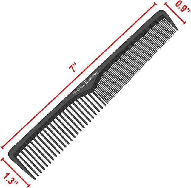 Alt view image 2 of 7 - Professional 7 Inch Black Carbon Fiber Anti Static Chemical And Heat Resistant Comb For All Hair Types | Fine and Wide Tooth Comb For Men and Women