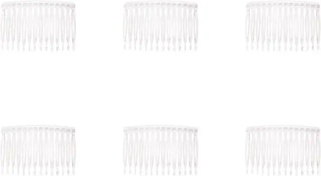 Main image of 6 Pcs 14 Teeth Hair Side Comb Twist French Vintage 7x5 cm (Clear) | Style Hair Clips Pins Accessories Supplies for Women Bridal Wedding Halloween Veil Fine Long Curly Hair Decoration