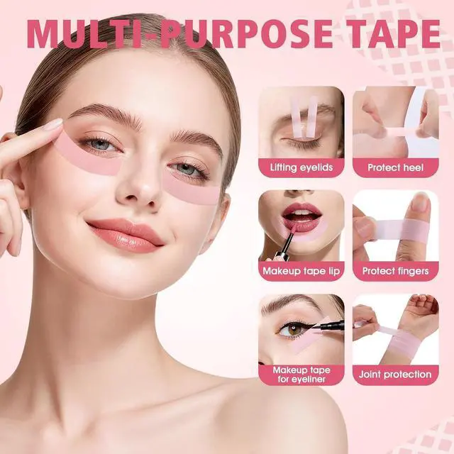 Alt view image 7 of 7 - 20 Rolls Pink Lash Tape for Eyelash Extensions, Eyelash Tape 0.47 x 10 Yd | Breathable PE Micropore, Low Irritation Lash Extension Supplies for Salon and Home Use