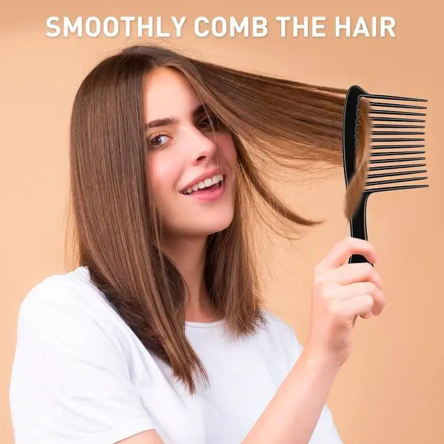 Alt view image 7 of 7 - HDAJY Wide Tooth Comb, Large Thickened Hair Comb, Shower Combs for Wet Curly Straight Hair, Round Comb Teeth, no Hair Damage, Black