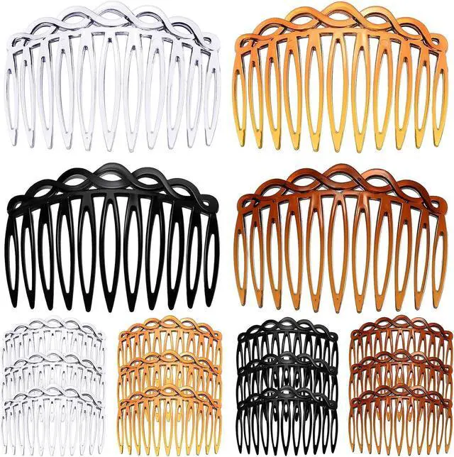 Main image of WILLBOND 16 Pieces Women Hair Comb Accessories French Hair Side Combs | Decorative Hair Combs, Plastic Twist, Non Slip Teeth, Secure Hold, Everyday Styling, 4 Colors