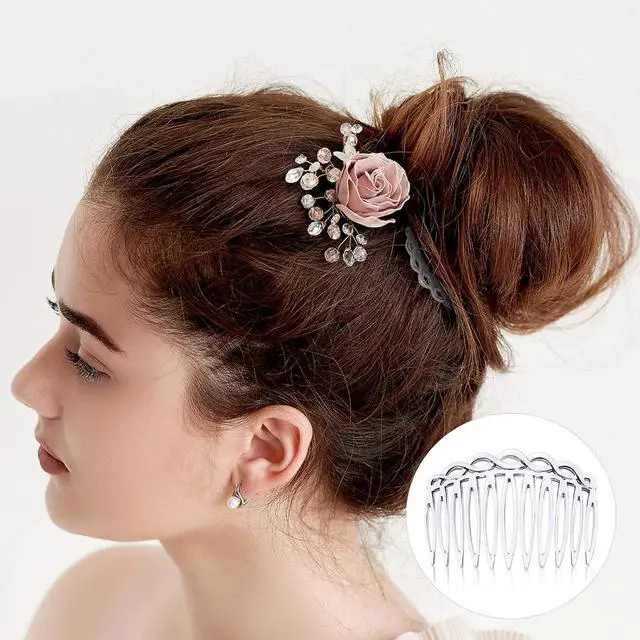 Alt view image 6 of 7 - WILLBOND 16 Pieces Women Hair Comb Accessories French Hair Side Combs | Decorative Hair Combs, Plastic Twist, Non Slip Teeth, Secure Hold, Everyday Styling, 4 Colors