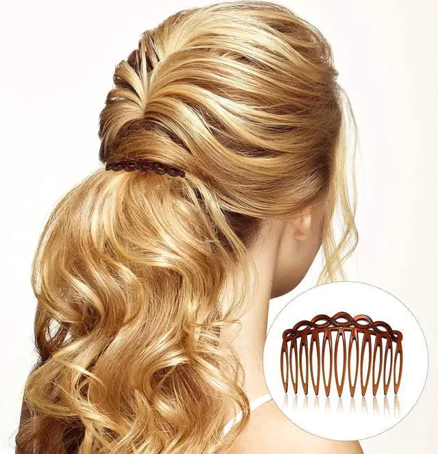 Alt view image 5 of 7 - WILLBOND 16 Pieces Women Hair Comb Accessories French Hair Side Combs | Decorative Hair Combs, Plastic Twist, Non Slip Teeth, Secure Hold, Everyday Styling, 4 Colors