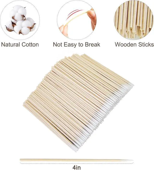 Alt view image 3 of 7 - Egaageoi 200 Count 4 Inch Pointed Cotton Swabs for Nail with Wood Sticks | with Firm Soft Cotton Tips for Nail Technicians and DIY Enthusiast, DIY at Home, Home Salon | Compatible with Nail Polish