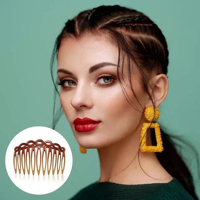 Alt view image 7 of 7 - WILLBOND 16 Pieces Women Hair Comb Accessories French Hair Side Combs | Decorative Hair Combs, Plastic Twist, Non Slip Teeth, Secure Hold, Everyday Styling, 4 Colors