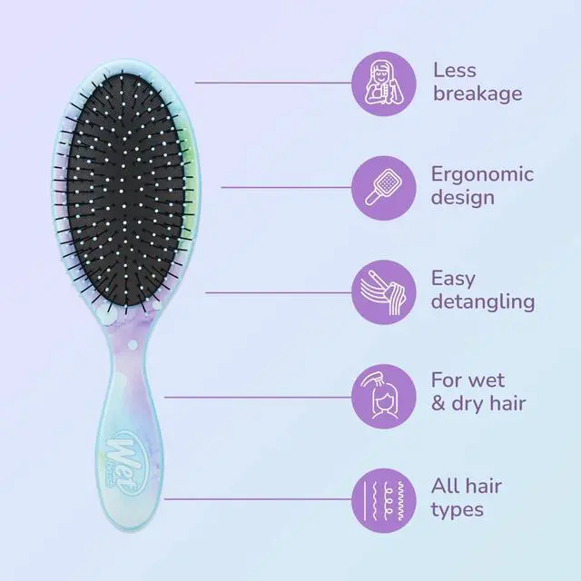 Alt view image 4 of 7 - Wet Brush Original Detangler Hair Brush - Color Wash, Splatter - All Hair Types - Ultra-Soft IntelliFlex Bristles Glide Through Tangles with Ease - Pain-Free Comb for Men, Women, Boys and Girls