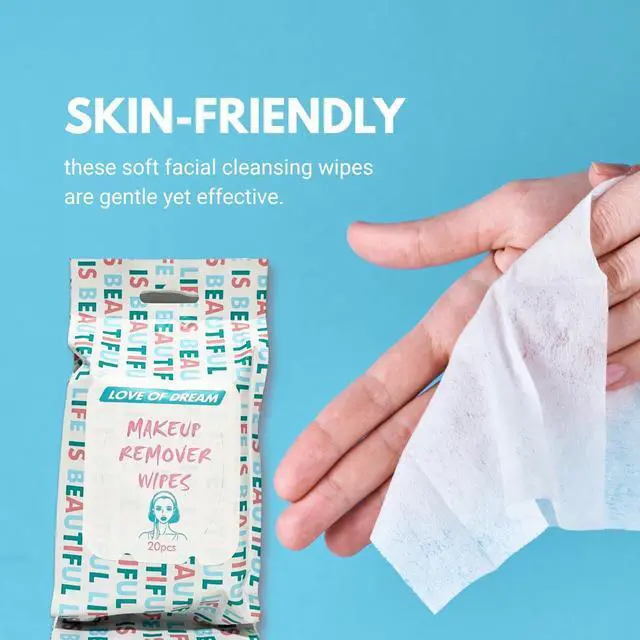 Alt view image 7 of 7 - Consumable Corner - Makeup Remover Wipes - Hypoallergenic Facial Cleansing | Towelettes - Removes Waterproof Makeup - Safe for Sensitive Skin - Alcohol-Free - Unscented - 1 Pack - 20 Count
