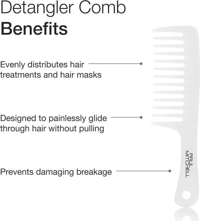 Main image of Paul Mitchell Detangler Comb, Wide Tooth Comb Detangles Wet or Dry Hair