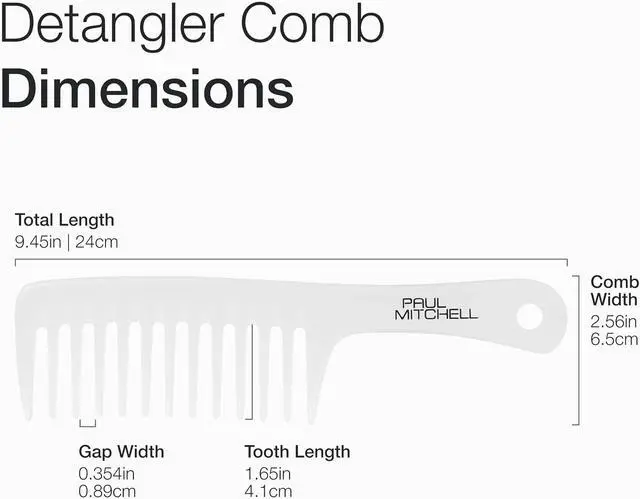 Alt view image 6 of 6 - Paul Mitchell Detangler Comb, Wide Tooth Comb Detangles Wet or Dry Hair
