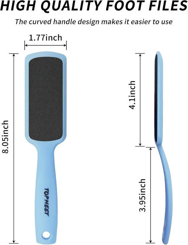 Alt view image 2 of 7 - Topmeet Foot File for Dead Skin - Dual Sided Foot Rasp Callus Removers, Professional Pedicure Tool for Soft, Smooth Feet (Blue)