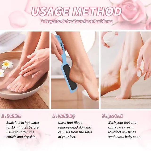 Alt view image 3 of 7 - Topmeet Foot File for Dead Skin - Dual Sided Foot Rasp Callus Removers, Professional Pedicure Tool for Soft, Smooth Feet (Blue)