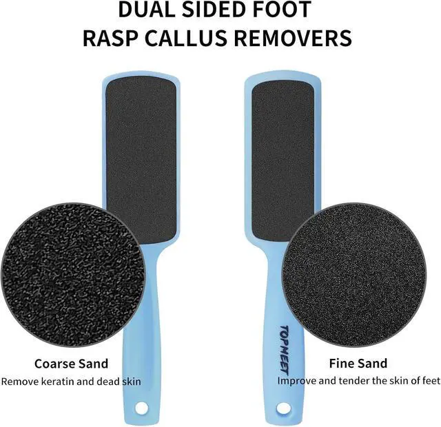 Alt view image 6 of 7 - Topmeet Foot File for Dead Skin - Dual Sided Foot Rasp Callus Removers, Professional Pedicure Tool for Soft, Smooth Feet (Blue)