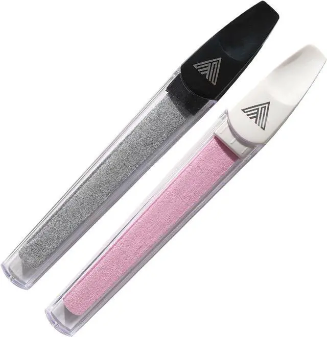 Main image of Ceramic Files for Nails, Manicure Fingernail Files with Cases, Expert Precision Filing, Leaves Nails Smooth, Professional Manicure & Pedicure Kit (White & Black, 2, Count, Soft & Hard)