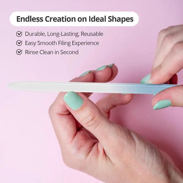 Alt view image 5 of 7 - Hmrope 3 Pack Crystal Glass Nail File with Case, Professional Nano Glass Nail Files for Natural Nails, Etched Nail Filer Double-Sided Fingernail Files Ideal Manicure Salon Nail Care for Women Men