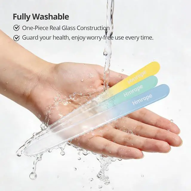Alt view image 6 of 7 - Hmrope 3 Pack Crystal Glass Nail File with Case, Professional Nano Glass Nail Files for Natural Nails, Etched Nail Filer Double-Sided Fingernail Files Ideal Manicure Salon Nail Care for Women Men