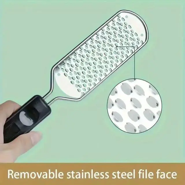 Alt view image 6 of 7 - 2 Pcs Foot Scraper, Foot File Callus Remover, Stainless Steel Foot Rasp, Professional Foot Scrubber Dead Skin Remover, Pedicure Foot Grater for at Home & Salon